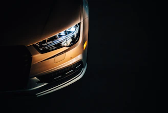 unpaired headlight with black background
