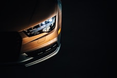 unpaired headlight with black background