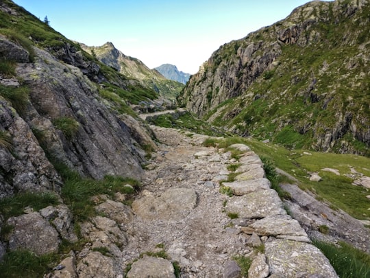 aerial shot of brown mountain in Valbondione Italy