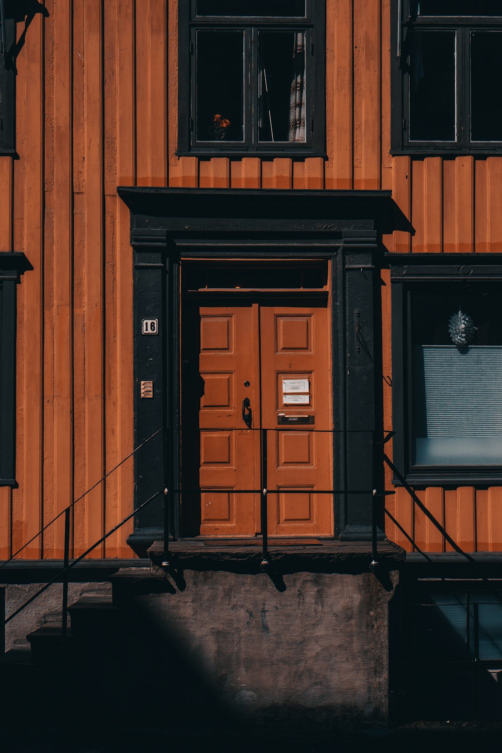 brown and black painted building