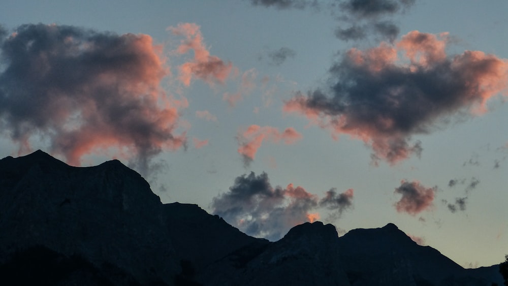 silhouette of mountain during golden hour