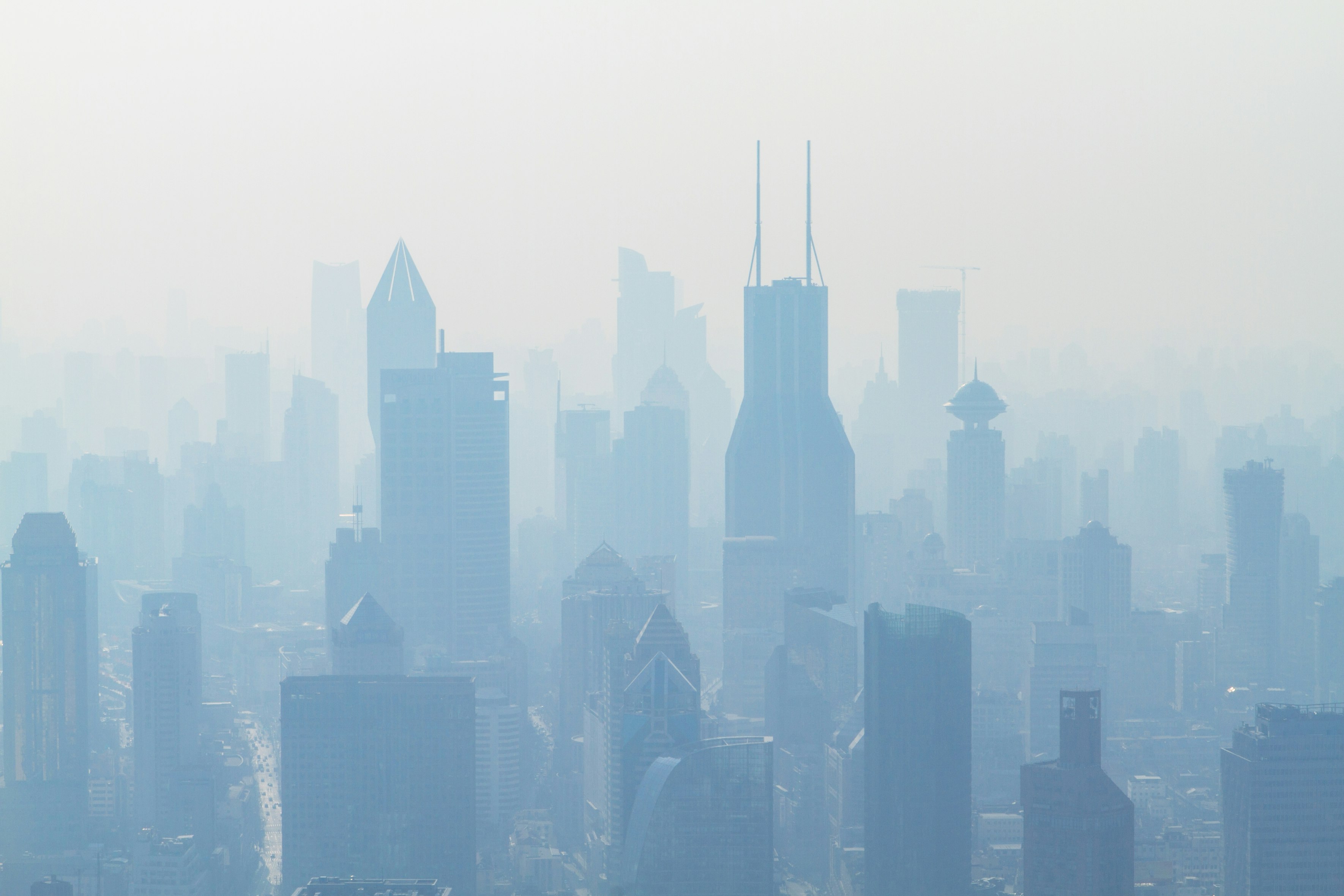 Air pollution in a city - Shanghai.