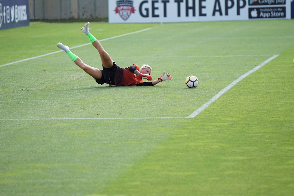 soccer player near ball