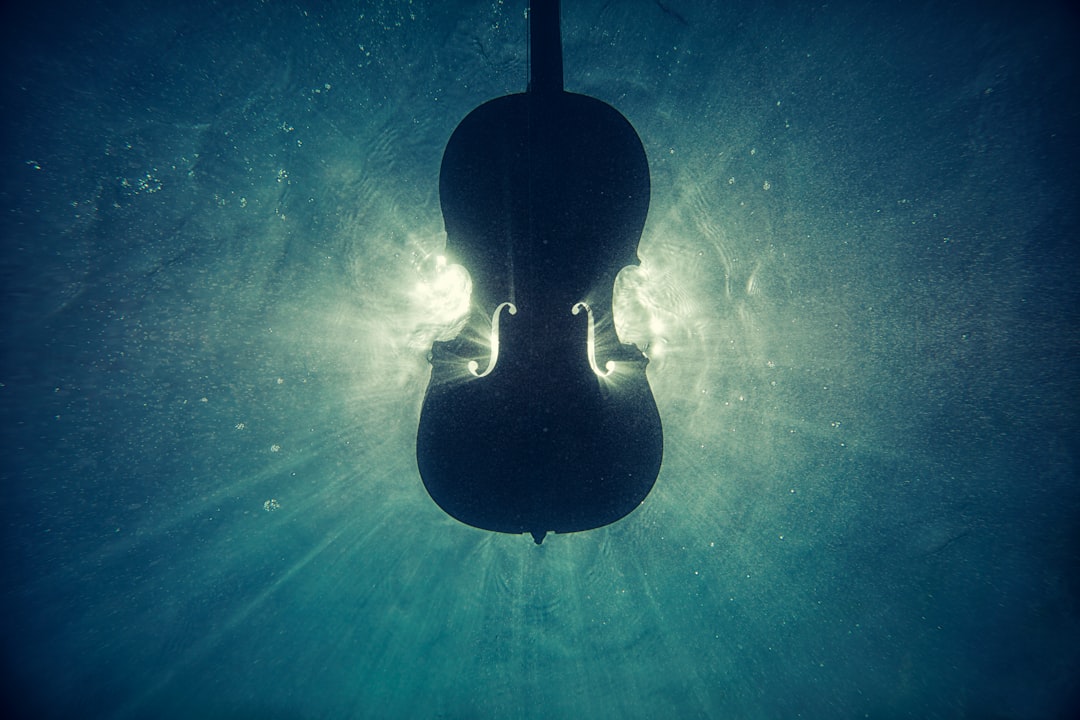 black violin on underwater digital wallpaper