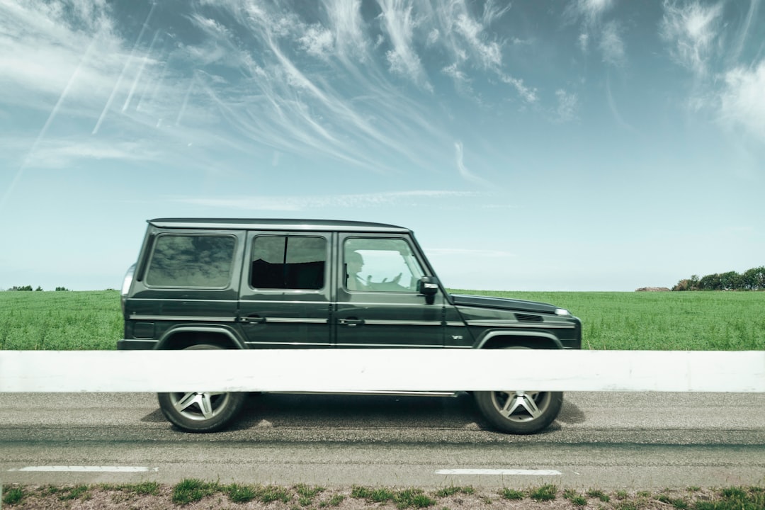 black SUV near green grass outdoors