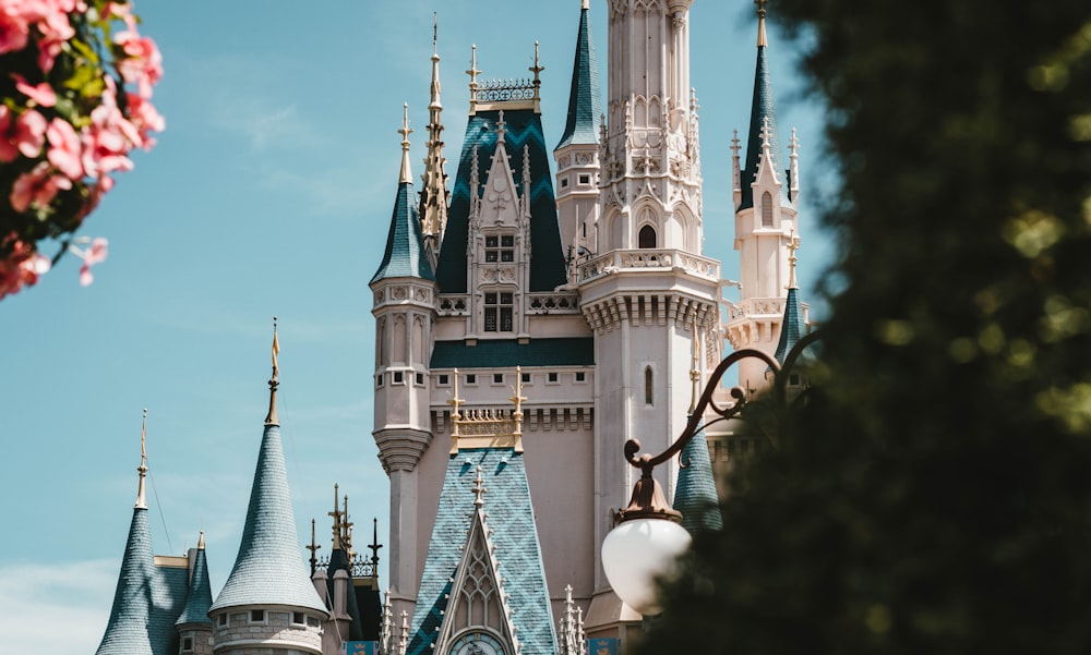 white and blue castle