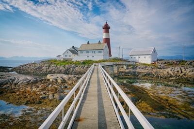 Tranøy Fyr Lighthouse - From Bridge, Norway