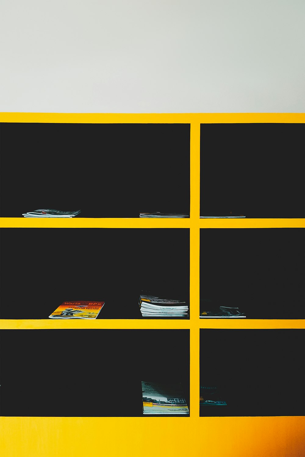 yellow shelf