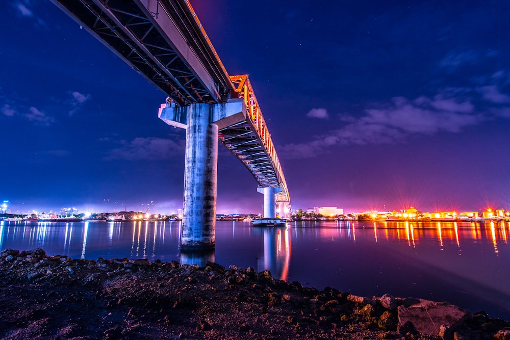 worm's-eye view photography of concrete bridge