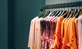 assorted-color shirt lot hang on rack