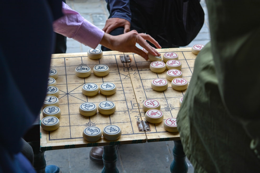 person playing board game
