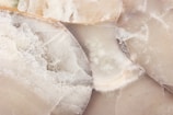 a close up of a piece of food on a table