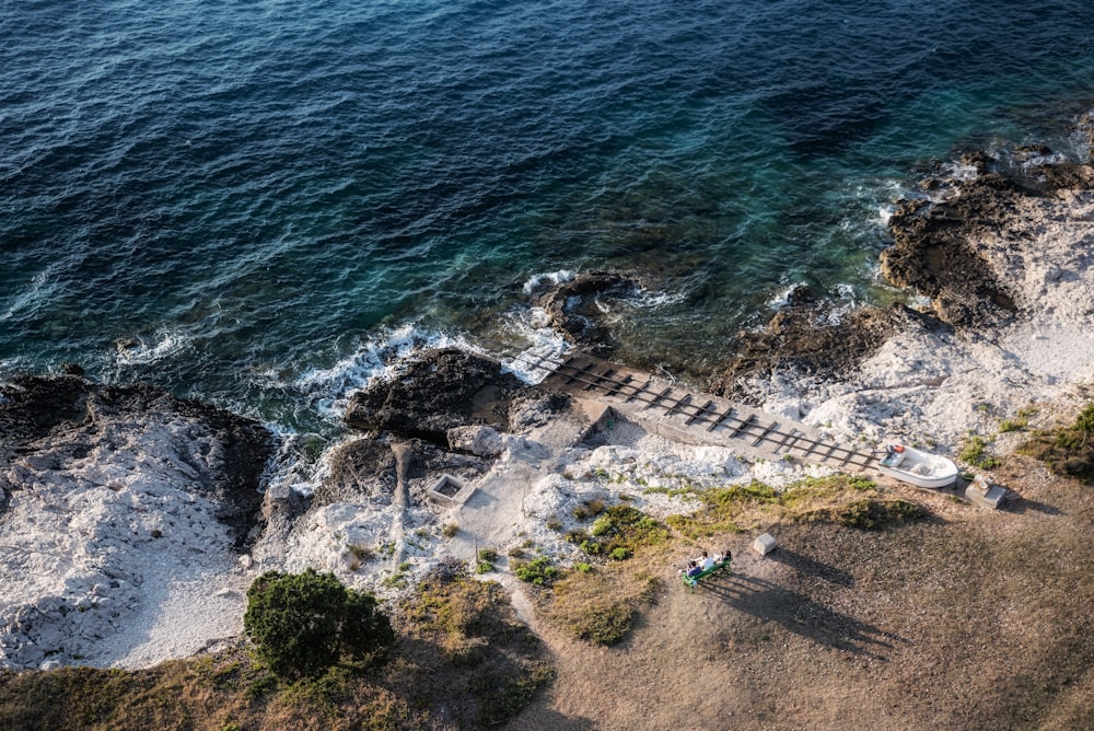 top view photography of body of water