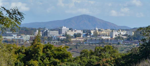 Panoramic view of Davao City showing urban life surrounded by greenery and mountains