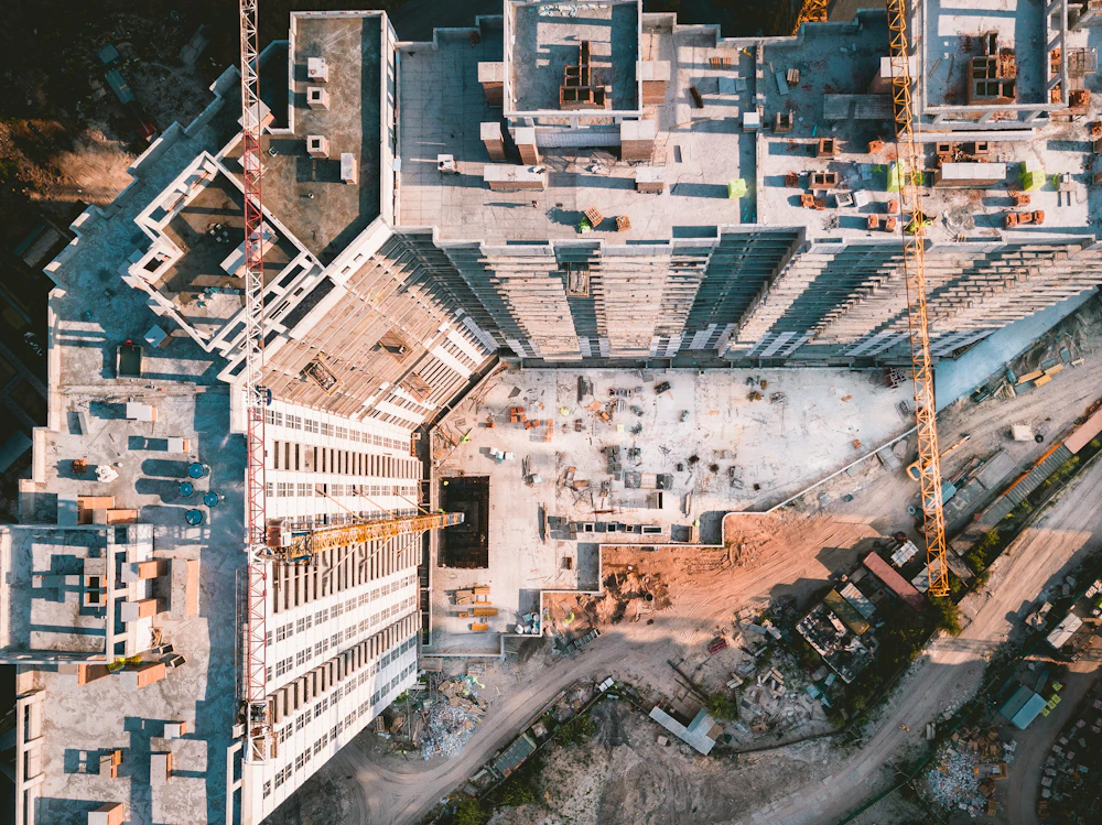 Bird's eye view of high-rise buildings