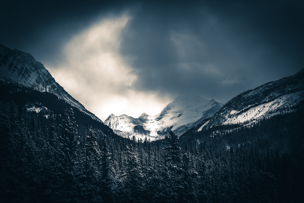 mountain coated with snow