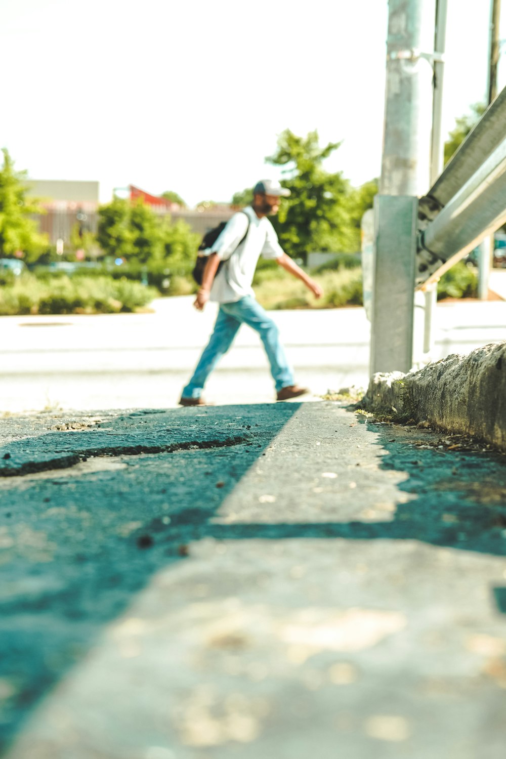 man walking in the street