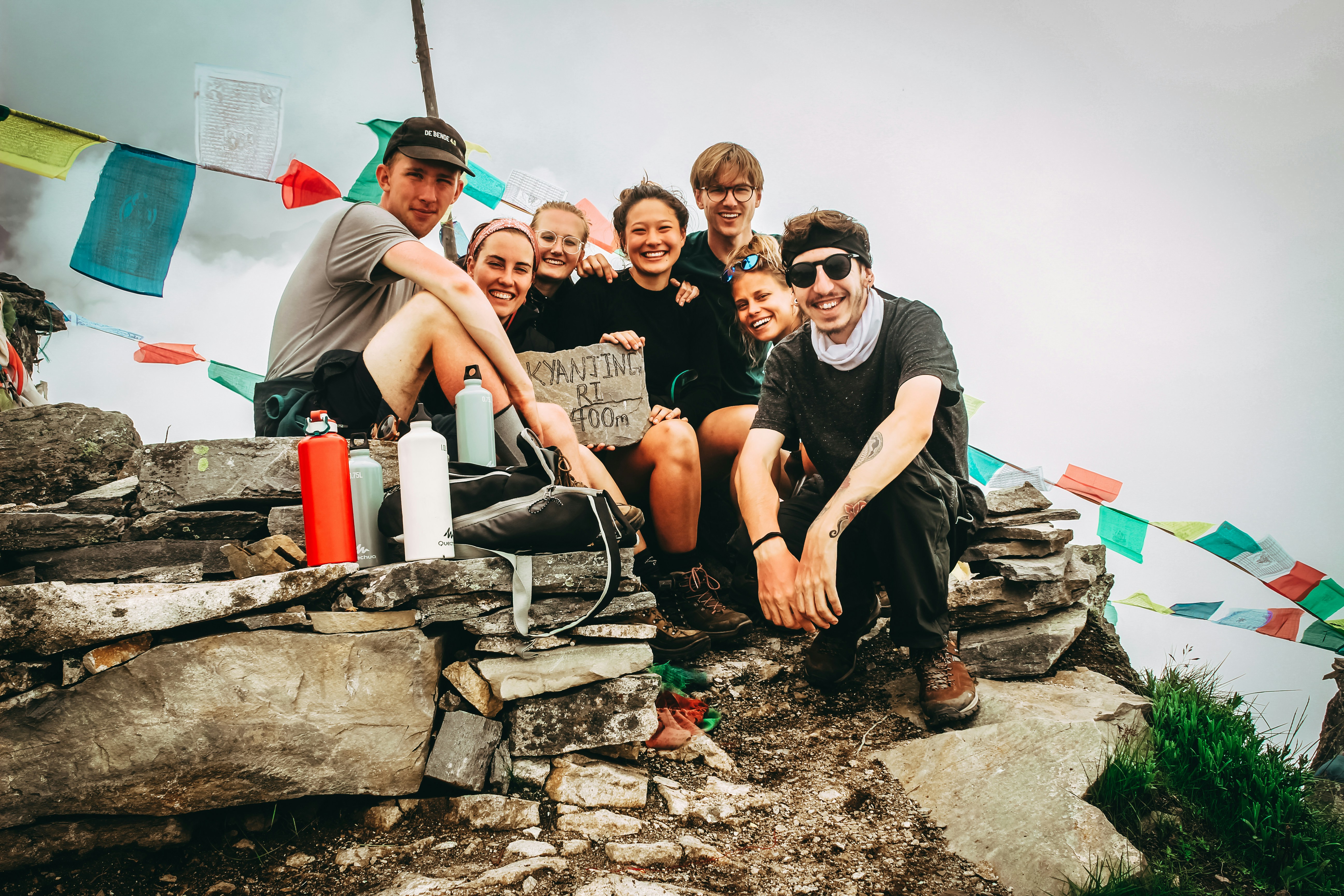 When we reached the top of Kyanjing Ri, one of the thousands of mountains of Nepal. We made the Langtang Trekking during 10 days, was hard but an amazing and unforgetable experience.