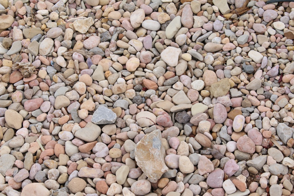 fill the frame photography of brown and gray pebbles