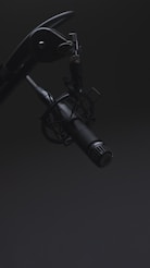 black microphone in dimmed room