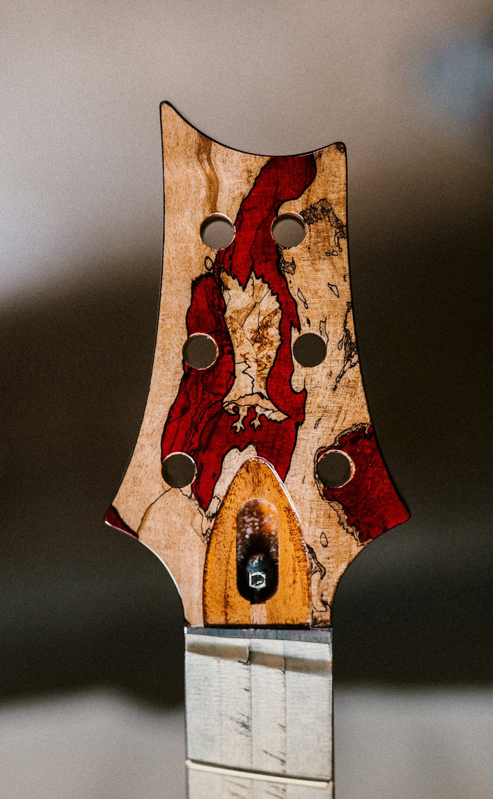 red and brown guitar headstock