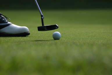 perspective and angle for photo composition,how to photograph straight to hole; person playing golf