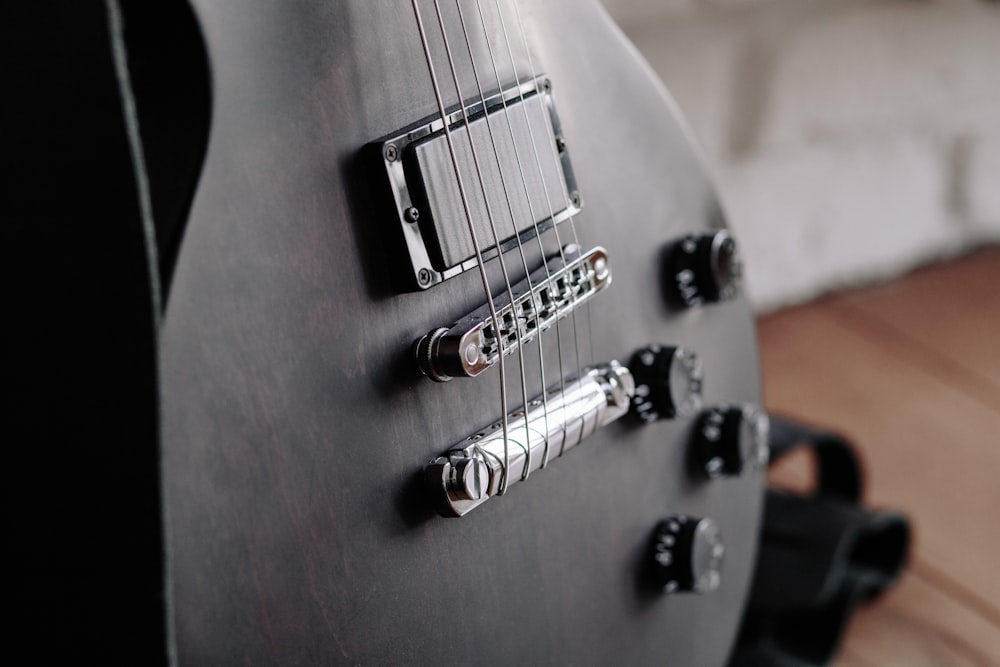 black electric guitar