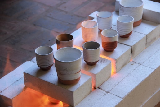 assorted raku  pottery
