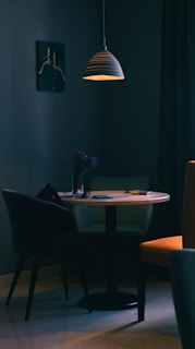 turned-on pendant lamp