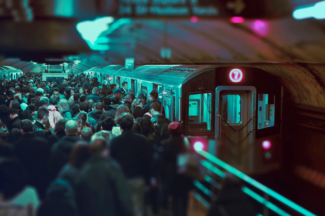 people on train station