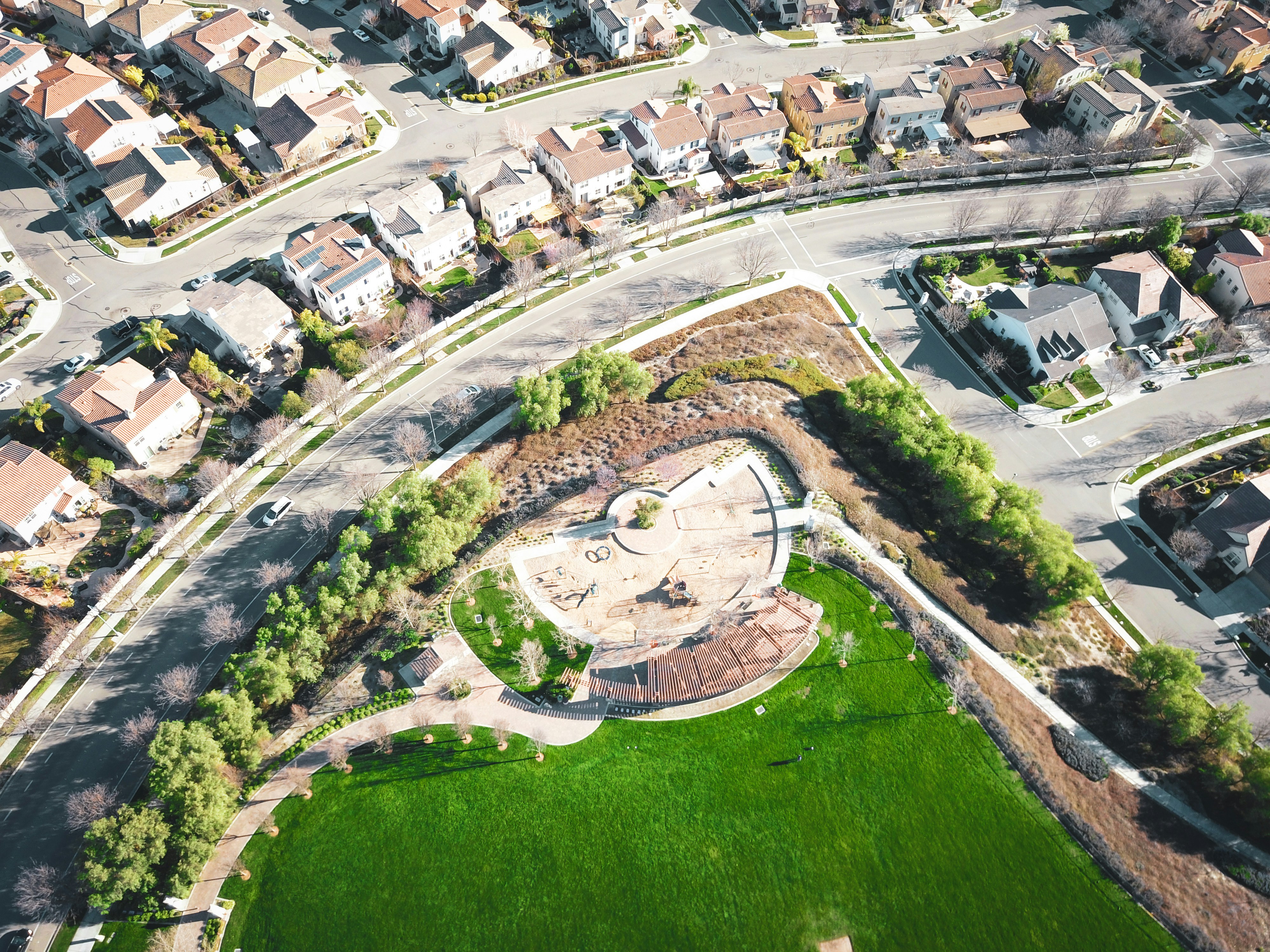 bird's eye view photography of villages