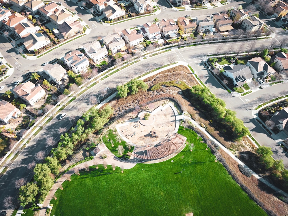 bird's eye view photography of villages