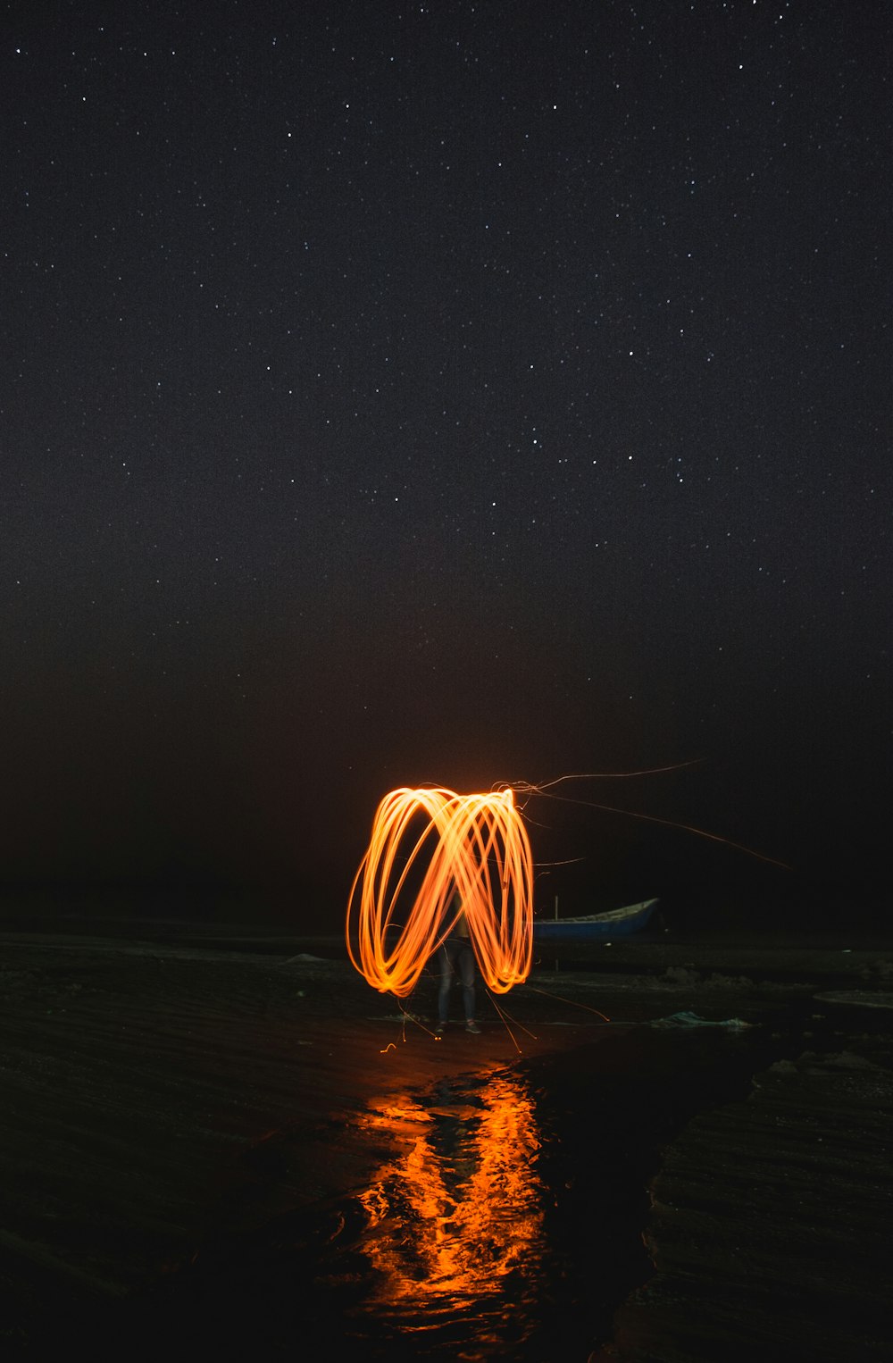 time lapse photography of steel wool