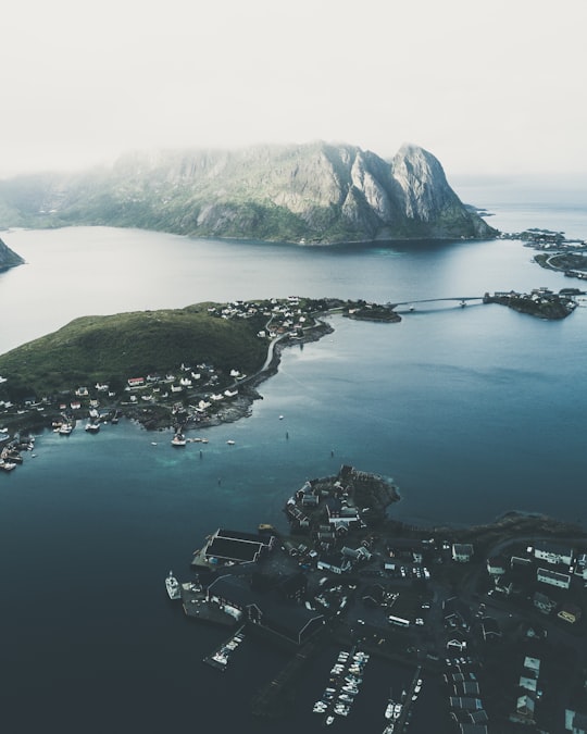 landscape photo of island in Reine Norway