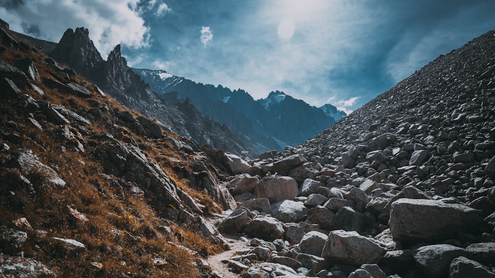 gray rock on mountain