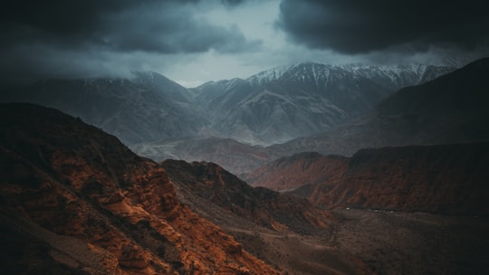 landscape photography of mountains in Boom Gorge Kyrgyzstan