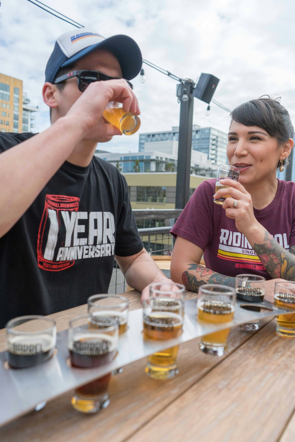 man drinking with woman during daytime