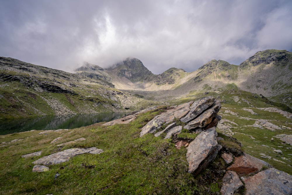 Montagne Rocheuse verte à l’horizon