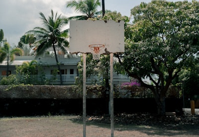 white basketball hoop outdoor