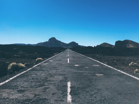 gray road in Teide National Park Spain