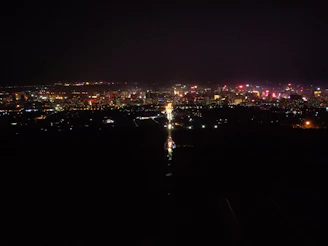 A lively cityscape at night illustrating vibrant social connections over Snapchat.