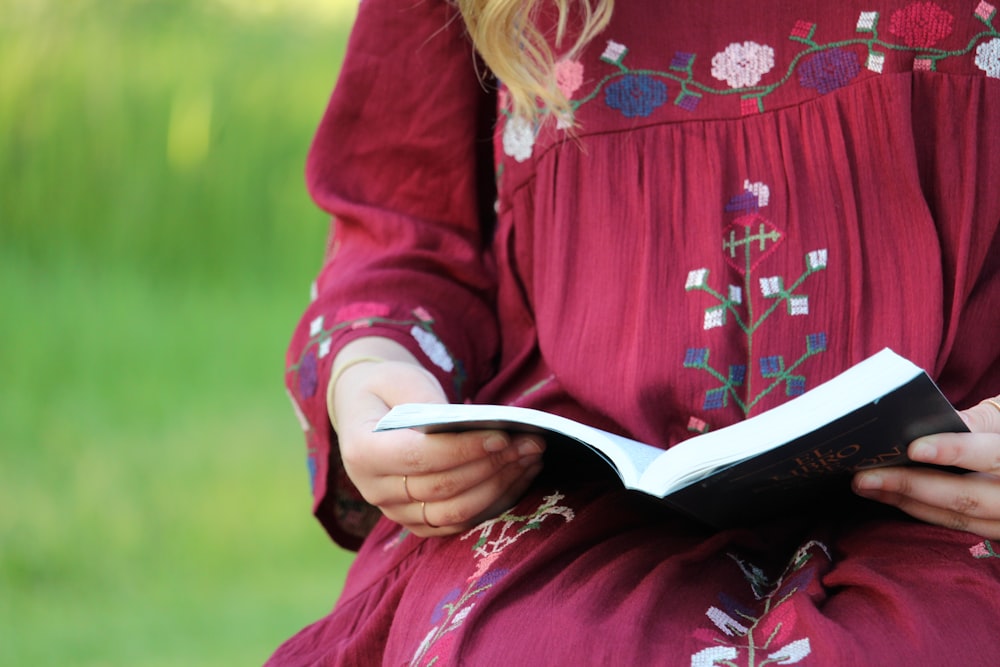 person reading book