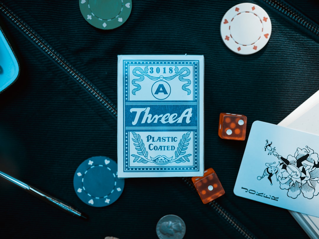 blue Three A plastic coated playing card box