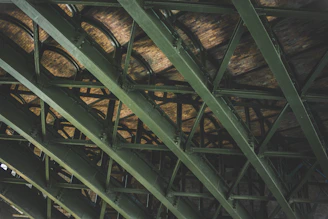A vibrant display of bricks and steel rods arranged in a warehouse aisle.