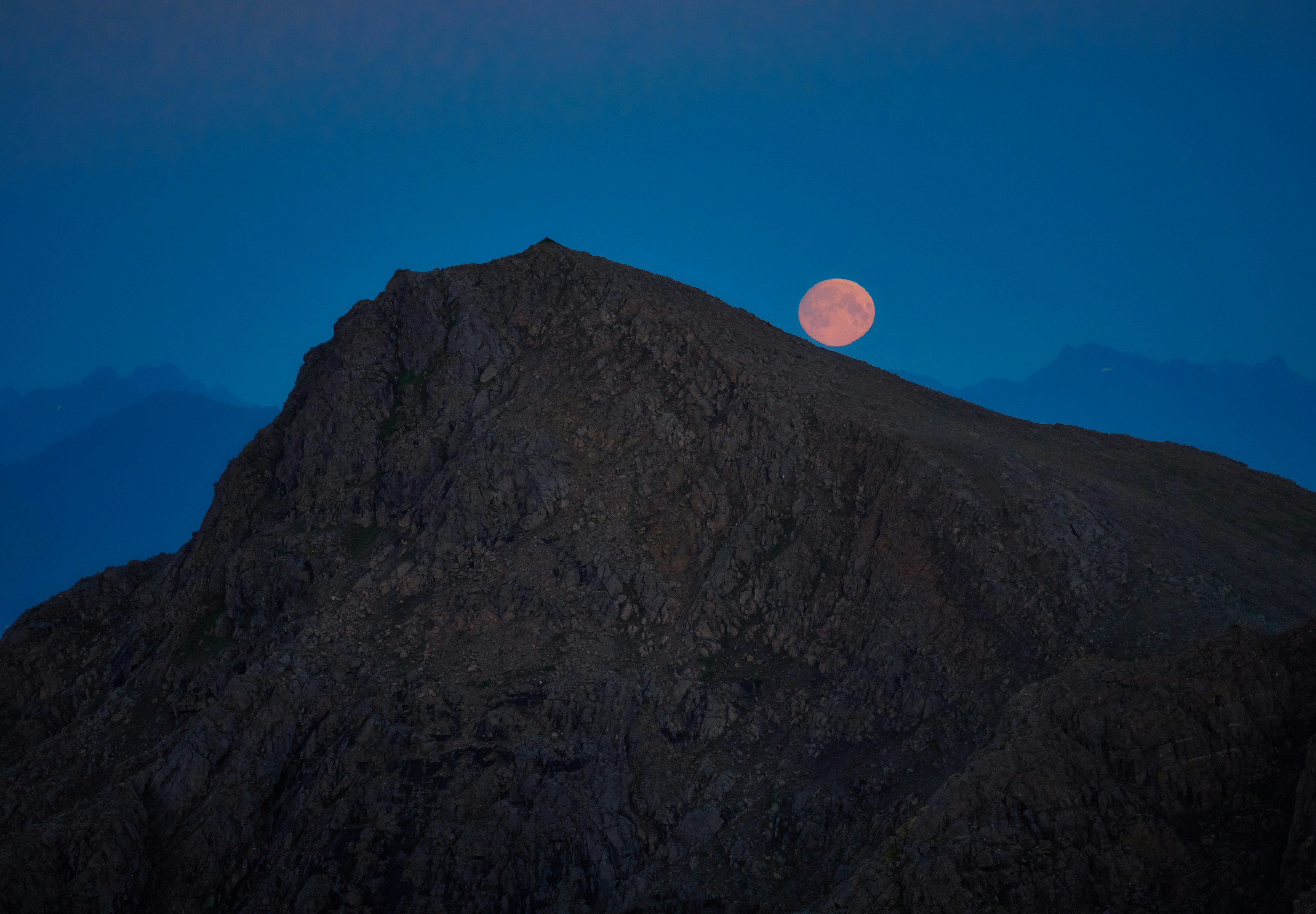 brown mountain during nighttime