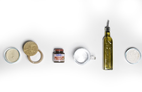 a white table topped with different types of food