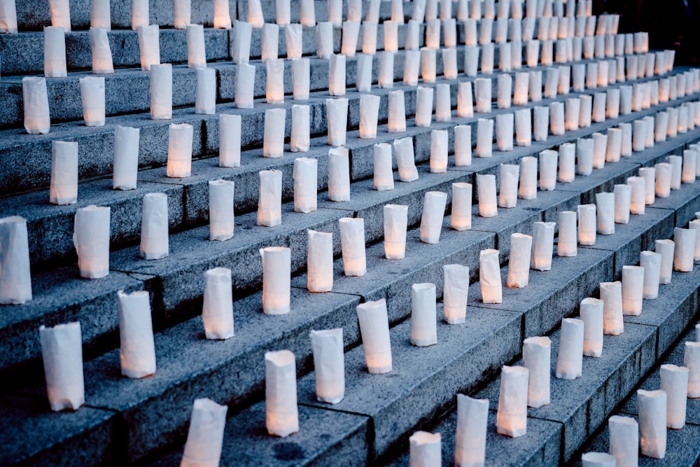 candles on stairs