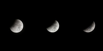 closeup photo of half moons lunar google meet background