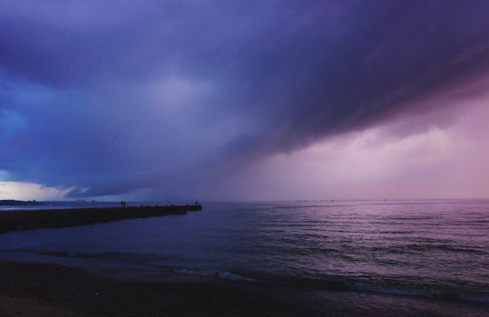 beach dock silhouette during cloudy day in Viimsi Estonia