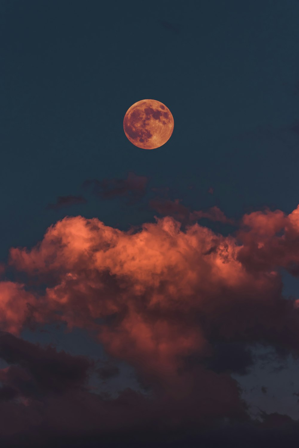 full moon and clouds